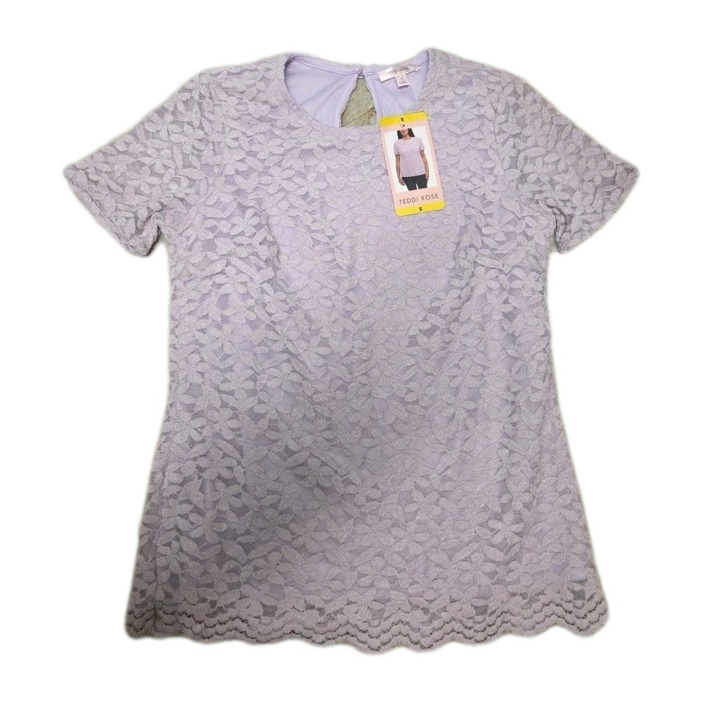 Teddi Rose Ladies' Lace Top, Purple, Size- S
